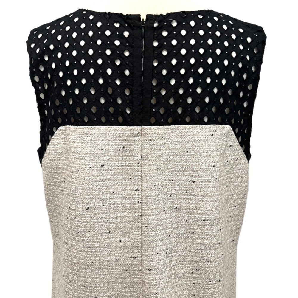 Ann Taylor Tweed Sleeveless Black Trim Casual Shift Dress Women’s 14 - Picture 6 of 12